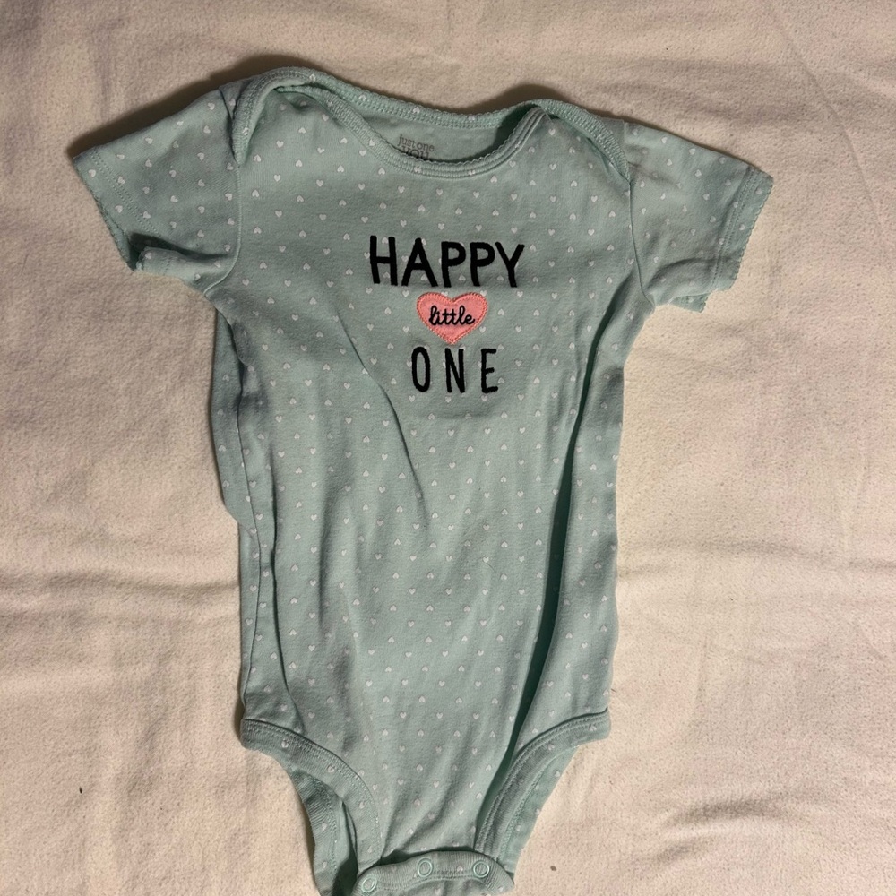 Happy Little One Mint Green Baby Onesie